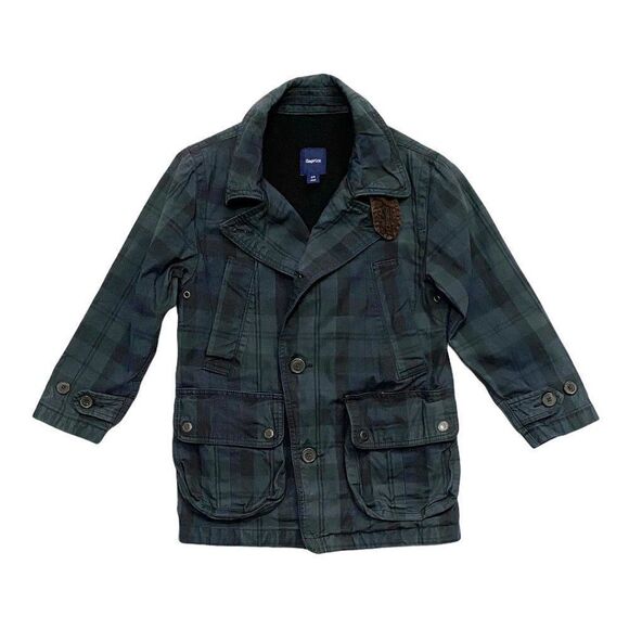 Gap Highland Plaid Oversized Trench Jacket - Picture 1 of 7